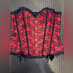 Red and Black Lace Corset